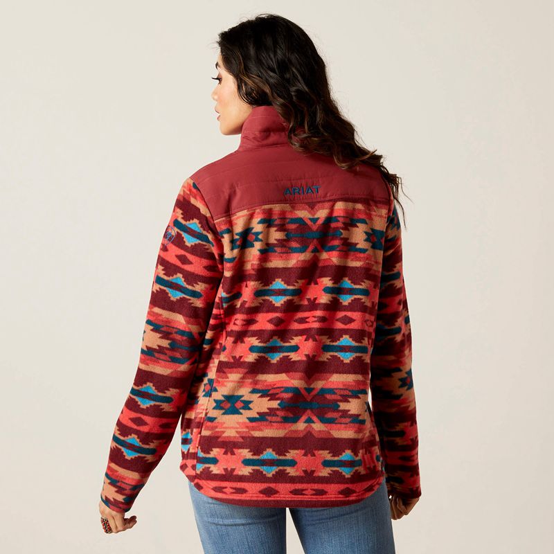 Campfire Print Ariat Prescott Fleece Jacket | 53XUESNIW