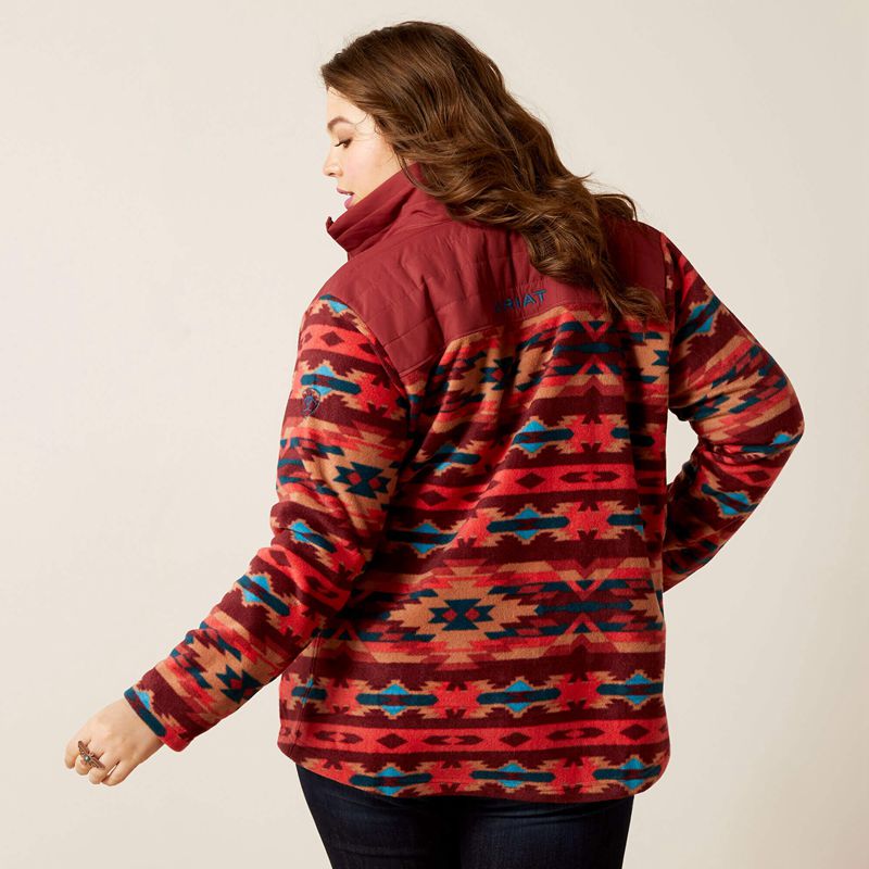 Campfire Print Ariat Prescott Fleece Jacket | 53XUESNIW