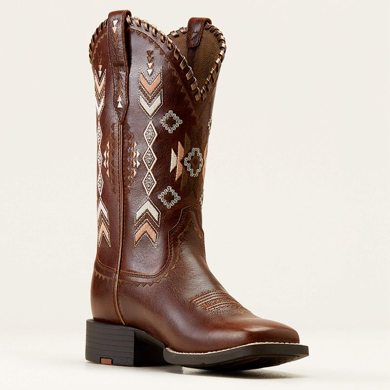 Canyon Tan Ariat Round Up Skyler Western Boot | 98UMTFNSL