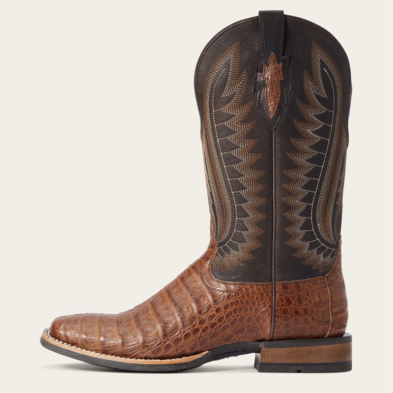 Caramel Caiman Belly Ariat Double Down Western Boot | 26EPDSZKL