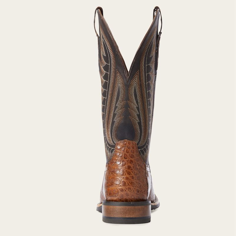 Caramel Caiman Belly Ariat Double Down Western Boot | 26EPDSZKL