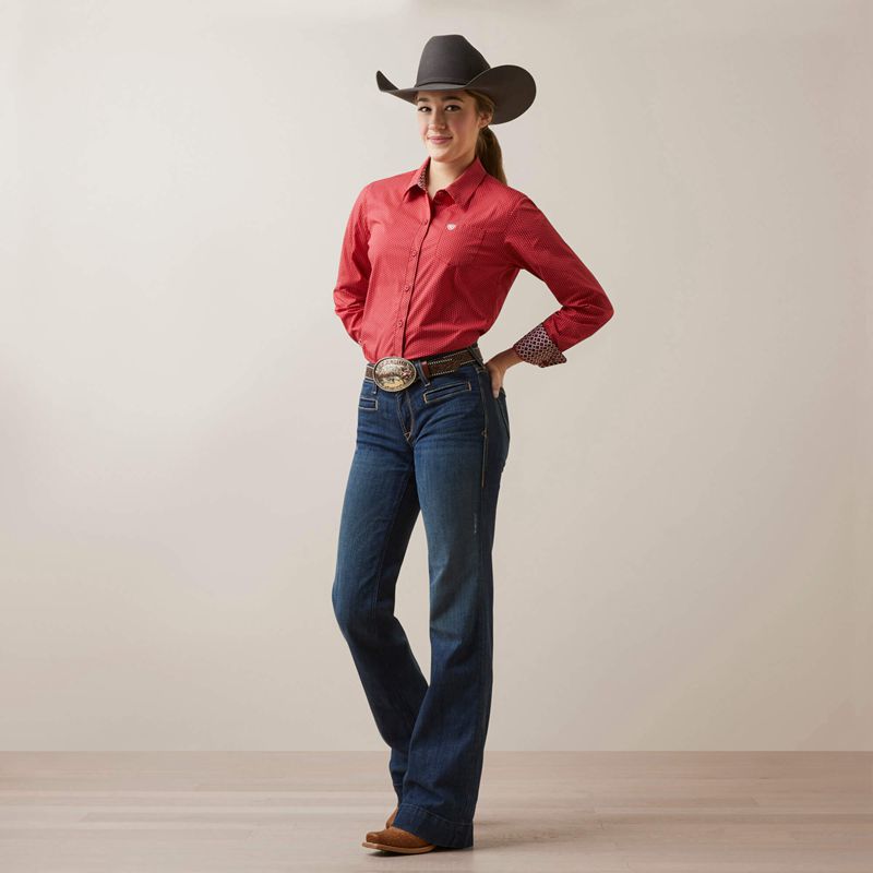 Cardinal Dot Ariat Kirby Stretch Shirt | 72LRIMQNO