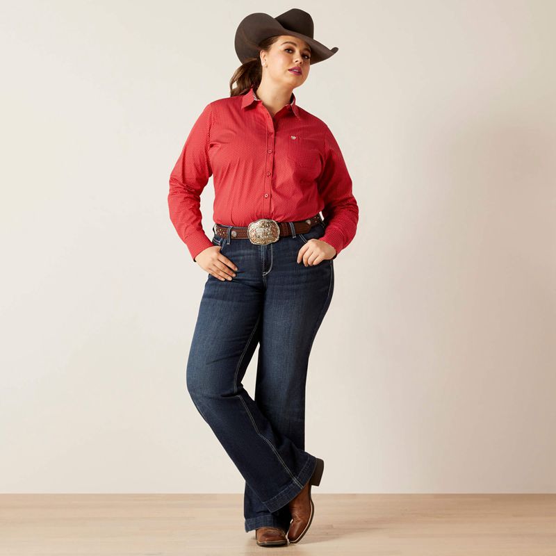 Cardinal Dot Ariat Kirby Stretch Shirt | 72LRIMQNO