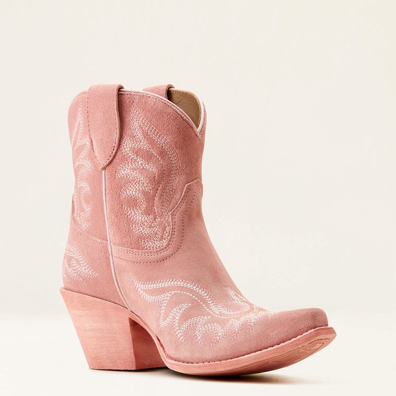 Carnation Pink Suede Ariat Chandler Western Boot | 43IRDBNVA