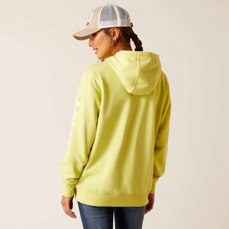 Celery Green Ariat Logo Hoodie | 89YQMCKBH