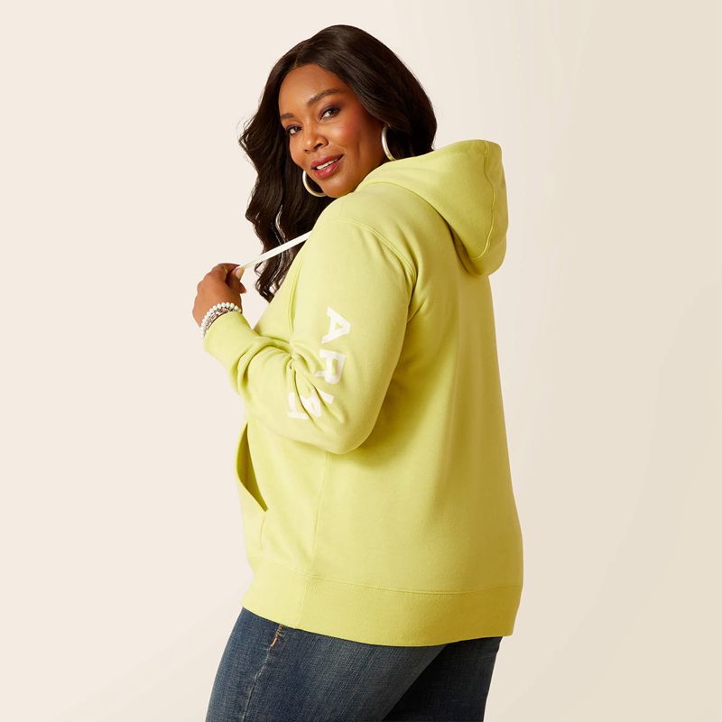 Celery Green Ariat Logo Hoodie | 89YQMCKBH