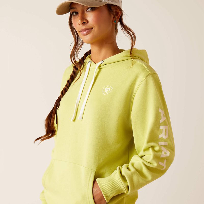 Celery Green Ariat Logo Hoodie | 89YQMCKBH