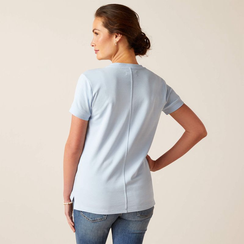 Chambray Blue Ariat Fairford T-Shirt | 96AZLMFNR