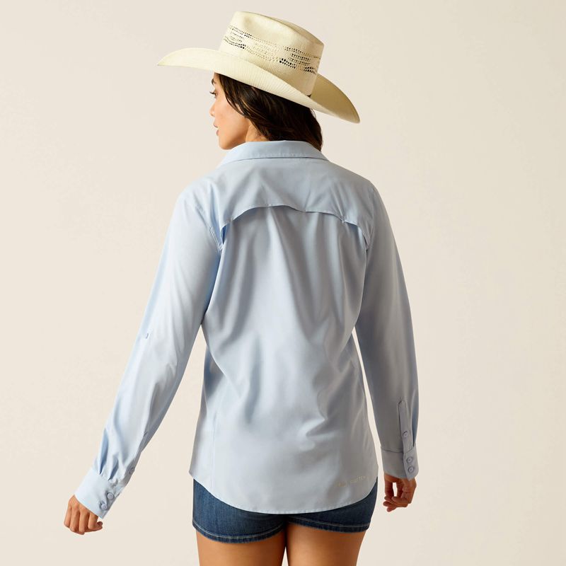 Chambray Blue Ariat Venttek Stretch Shirt | 43ENIMHJV