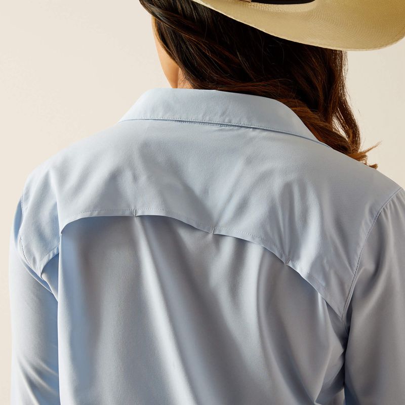 Chambray Blue Ariat Venttek Stretch Shirt | 43ENIMHJV