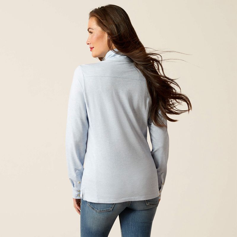 Chambray Blue Heather Ariat Hillcoombe Top | 27IOAXCWR