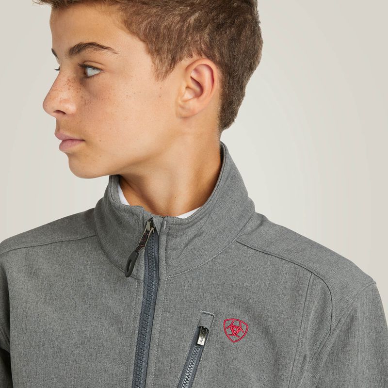 Charcoal/Americana Ariat Logo 2.0 Softshell Jacket | 15BWHJFEP