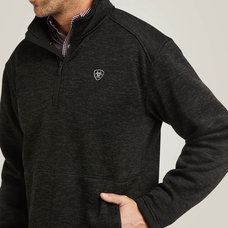 Charcoal Ariat Caldwell 1/4 Zip Sweater | 18JBEXILT