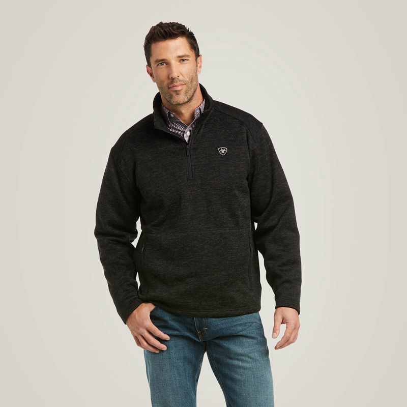 Charcoal Ariat Caldwell 1/4 Zip Sweater | 18JBEXILT