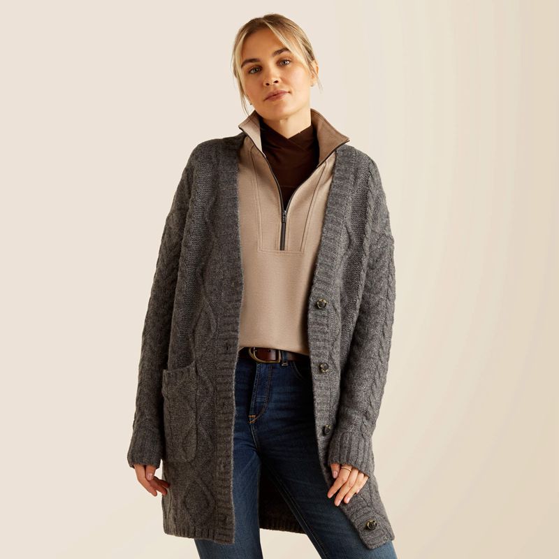 Charcoal Ariat Colma Cardigan | 02BHKJIND