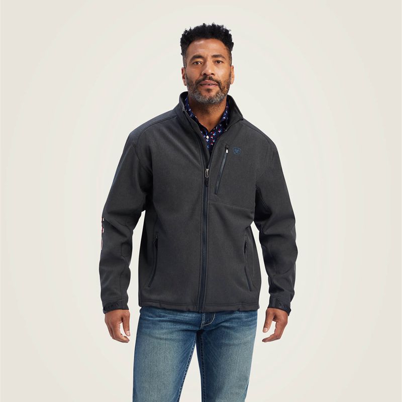 Charcoal Ariat Logo 2.0 Patriot Softshell Water Resistant Jacket | 37LHTDIZW