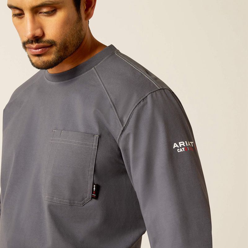 Charcoal Grey Ariat Fr Pima T-Shirt | 79AFRJNUP