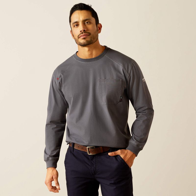 Charcoal Grey Ariat Fr Pima T-Shirt | 79AFRJNUP