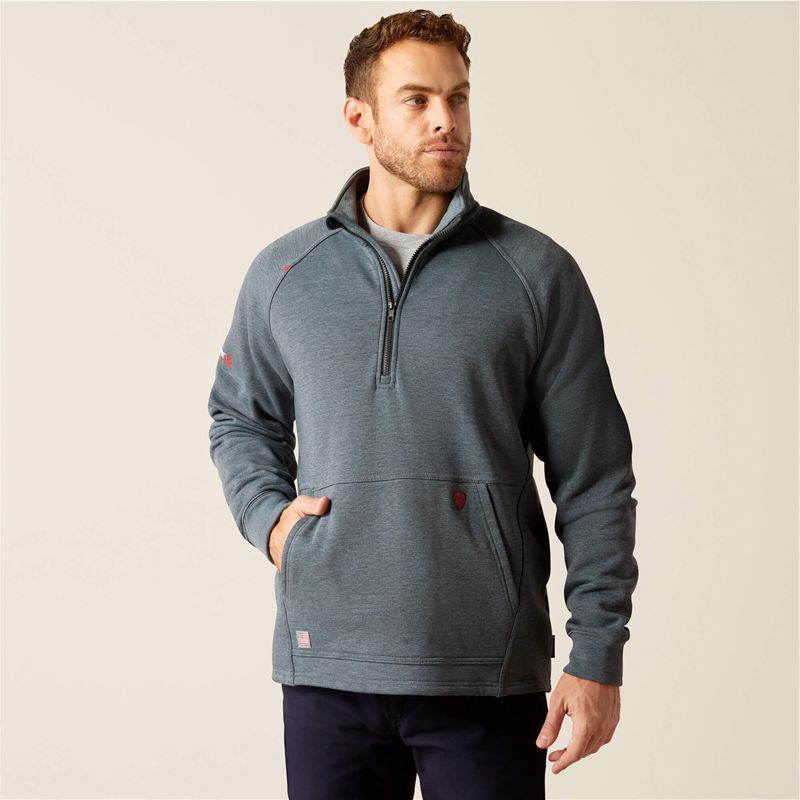 Charcoal Grey Ariat Fr Primo Fleece 2.0 1/4 Zip Sweater | 18WCHKLTS