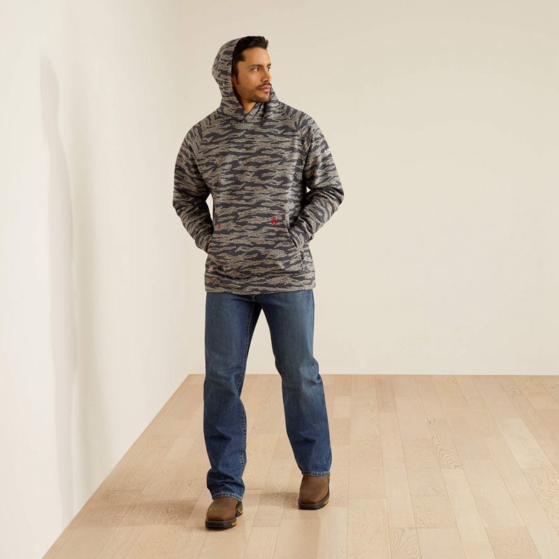 Charcoal Grey Camo Ariat Fr Smoke Hoodie | 89KECTYHL