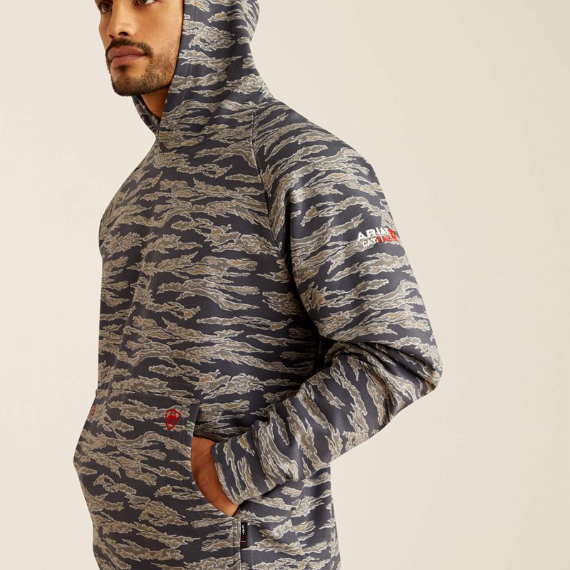 Charcoal Grey Camo Ariat Fr Smoke Hoodie | 89KECTYHL