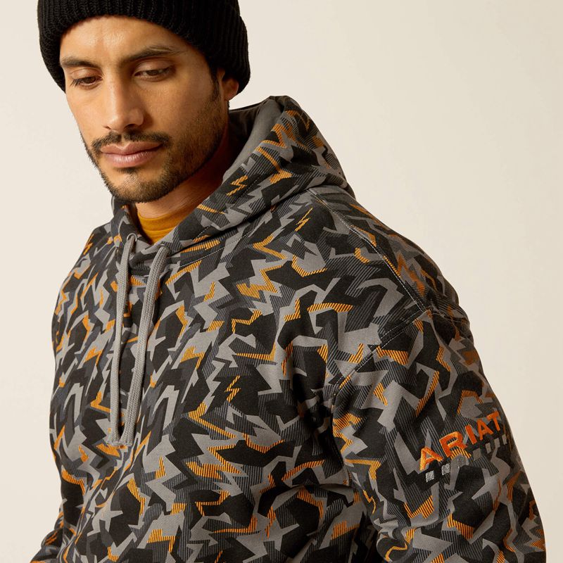 Charcoal Grey Camo Ariat Rebar Workman Shard Hoodie | 59CTLMDGW