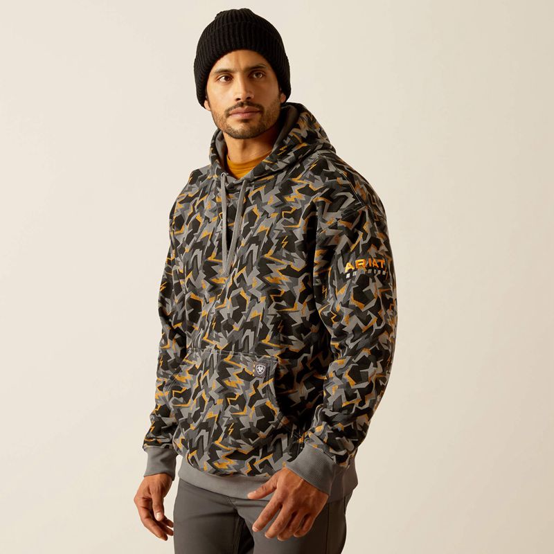 Charcoal Grey Camo Ariat Rebar Workman Shard Hoodie | 59CTLMDGW