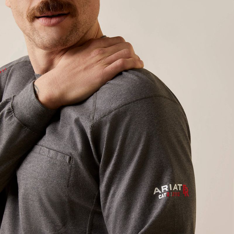 Charcoal Heather Ariat Fr Air True Grit T-Shirt | 40GLXUBYS