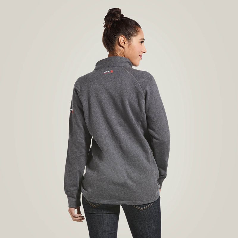 Charcoal Heather Ariat Fr Rev 1/4 Zip Top | 31MBSXPUF