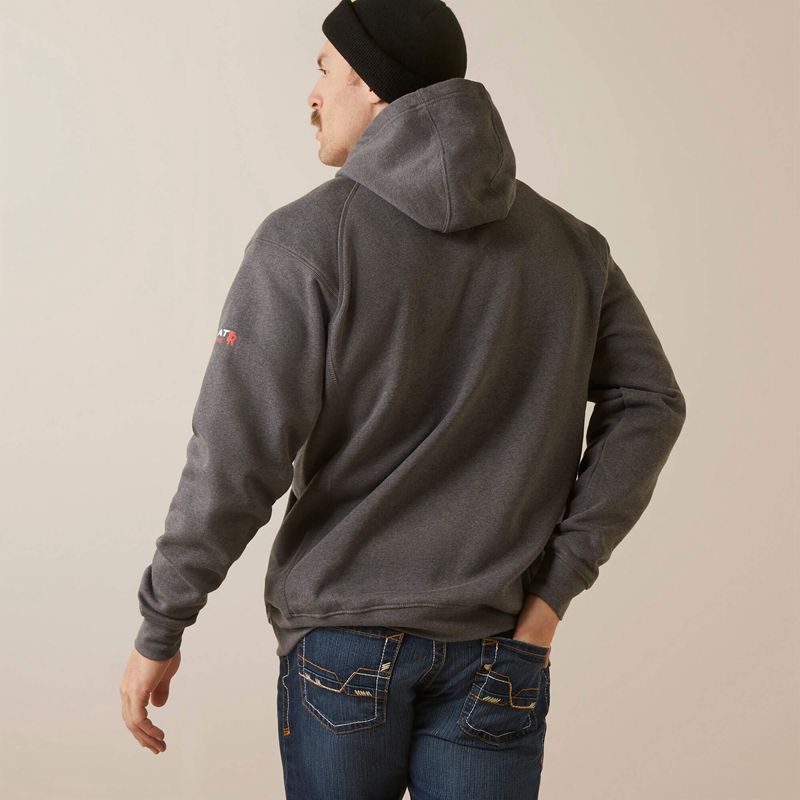 Charcoal Heather Ariat Fr Rev Pullover Hoodie | 57FBTADVO