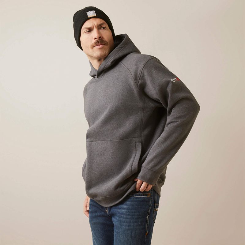 Charcoal Heather Ariat Fr Rev Pullover Hoodie | 57FBTADVO