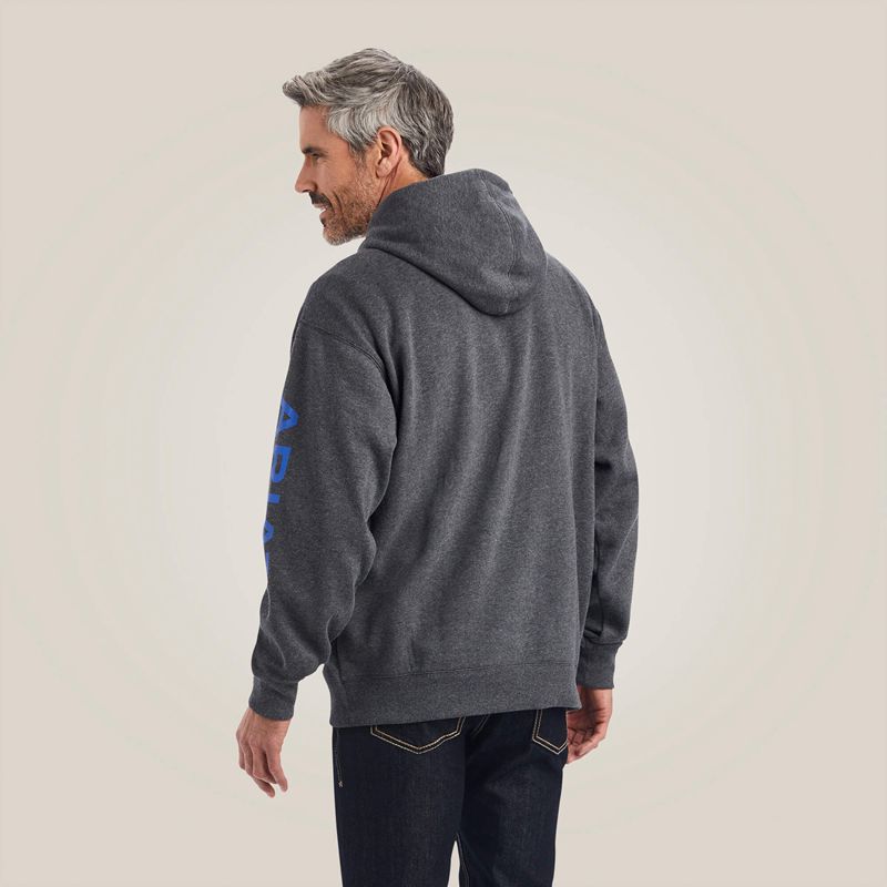 Charcoal Heather Ariat Logo Hoodie | 26CNPFMSO