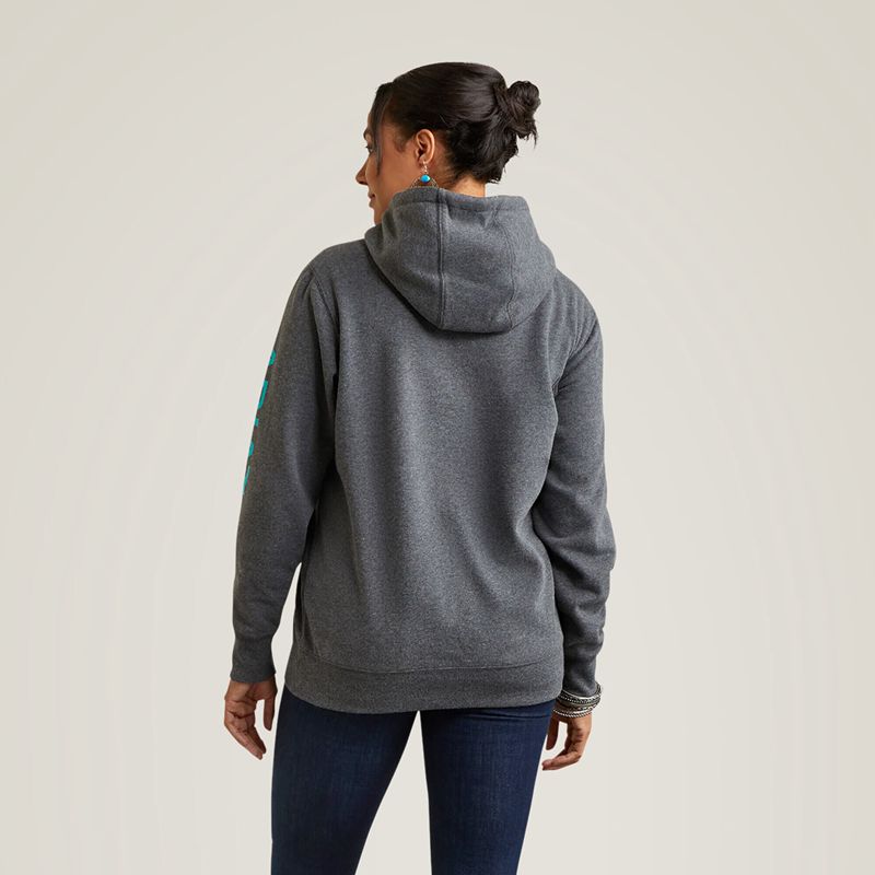 Charcoal Heather Ariat Logo Hoodie | 45QTWALKS