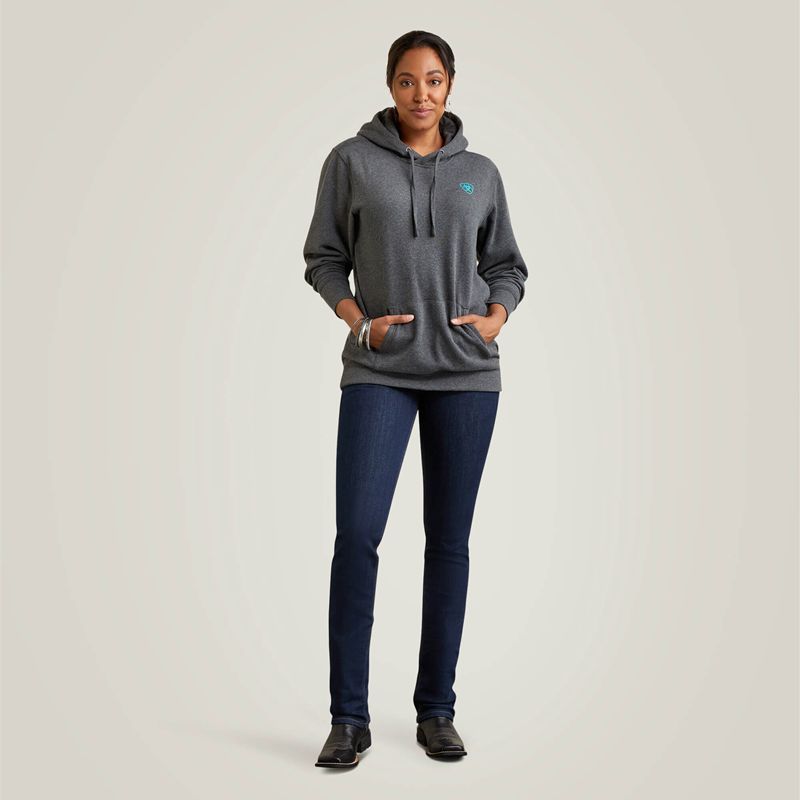 Charcoal Heather Ariat Logo Hoodie | 45QTWALKS