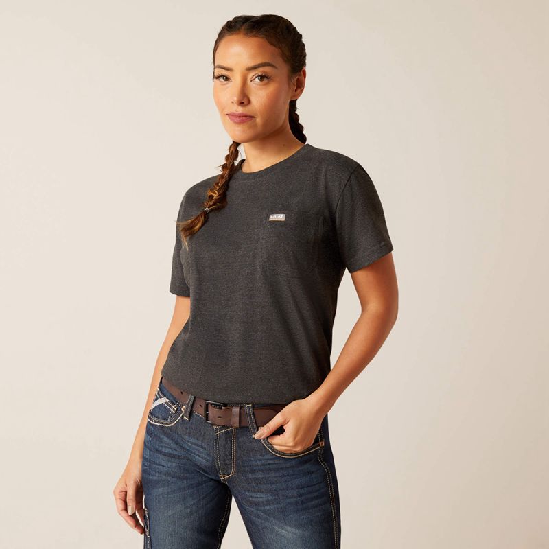 Charcoal Heather Ariat Rebar Cotton Strong Hq | 67NRTJDGQ