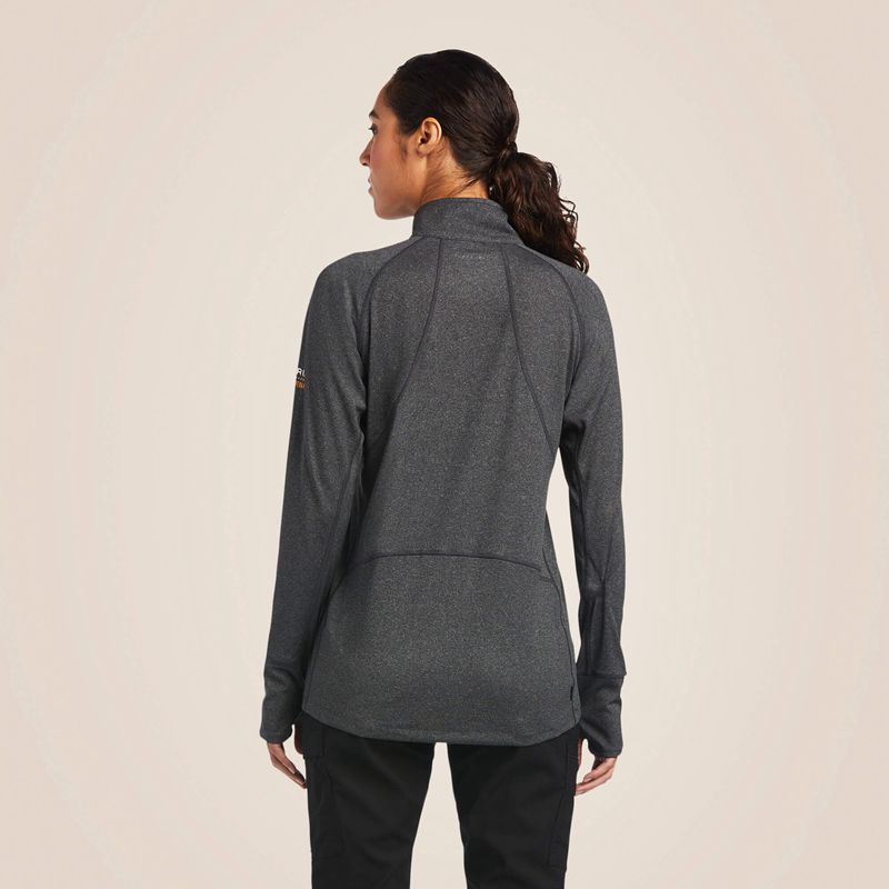 Charcoal Heather Ariat Rebar Polartec Elite ¼ Zip Baselayer | 92IWERPLK