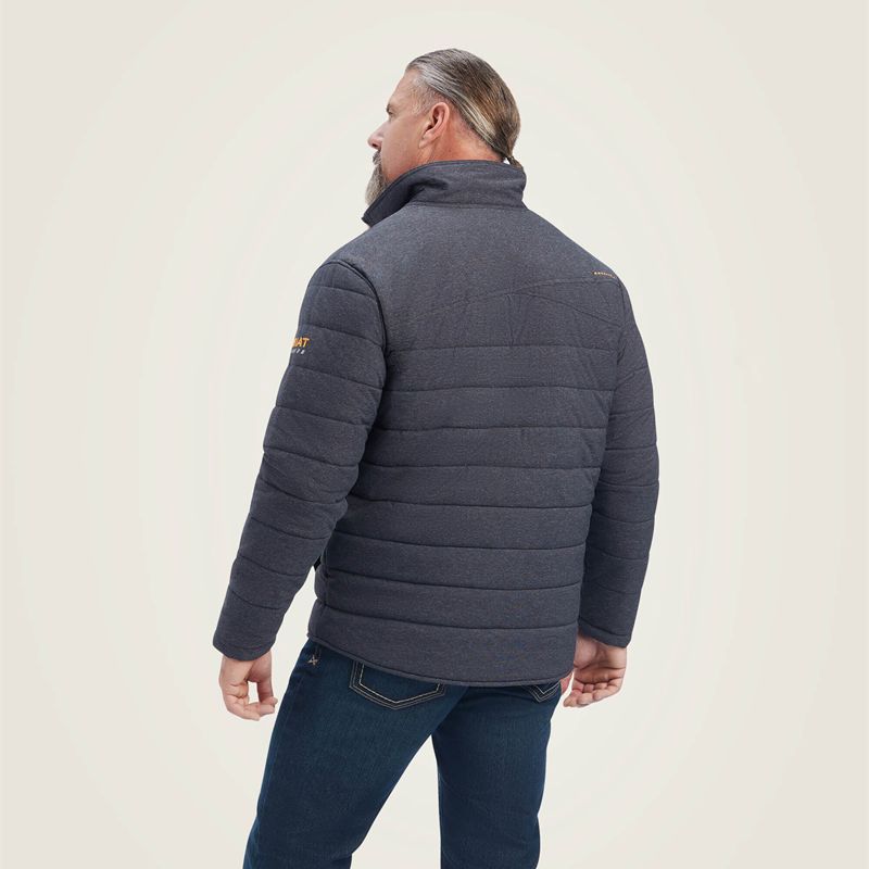 Charcoal Heather Ariat Rebar Valiant Stretch Canvas Water Resistant Insulated Jacket | 01VAOWUTL