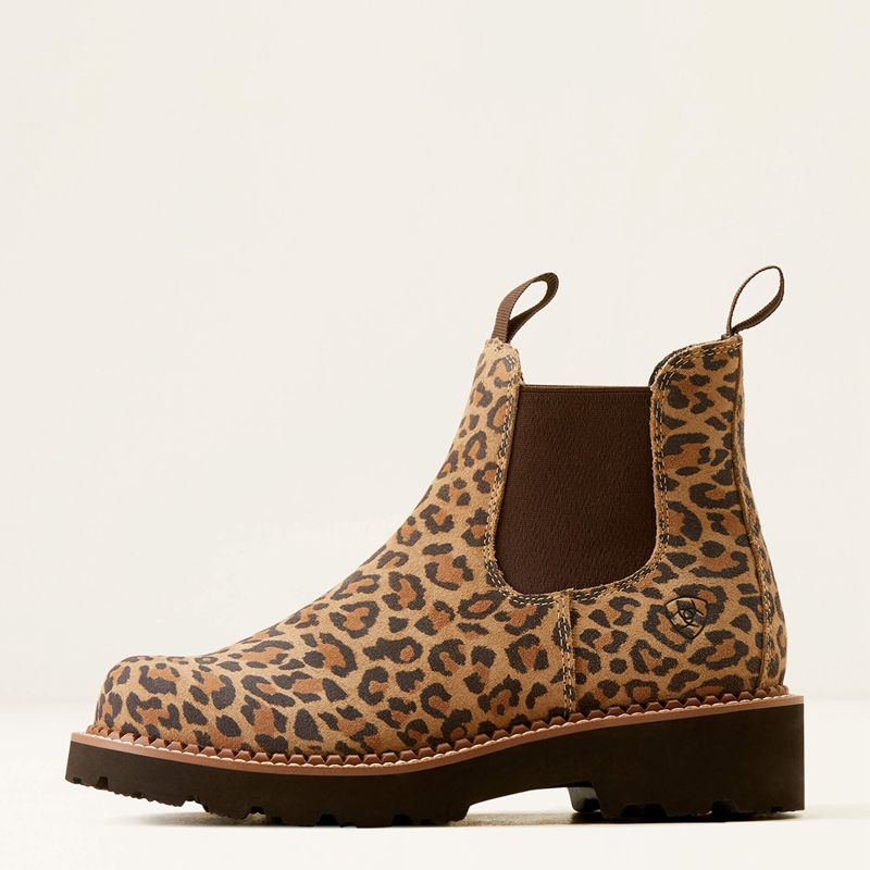 Cheetah/Chocolate Ariat Fatbaby Chelsea Western Boot | 45PCHEWXO