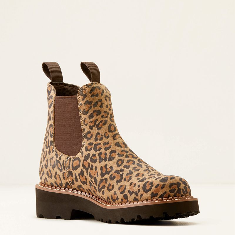 Cheetah/Chocolate Ariat Fatbaby Chelsea Western Boot | 45PCHEWXO