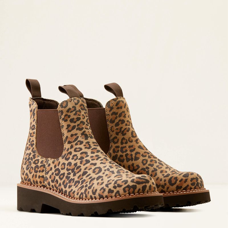 Cheetah/Chocolate Ariat Fatbaby Chelsea Western Boot | 45PCHEWXO