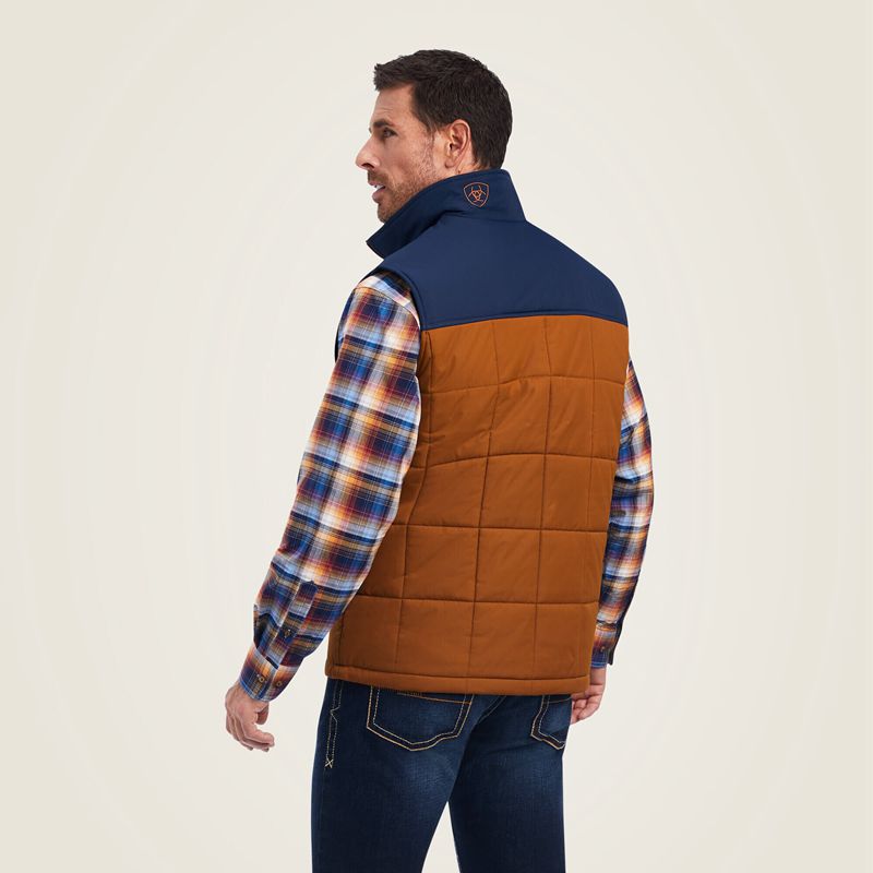 Chestnut/Navy Ariat Crius Insulated Vest | 98XESLAQZ