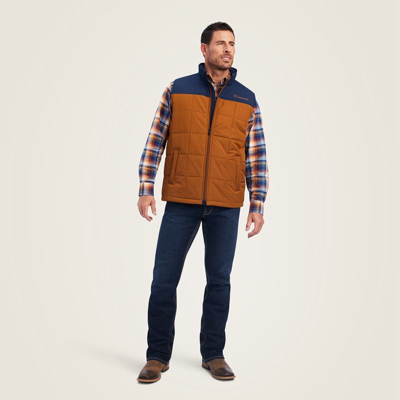 Chestnut/Navy Ariat Crius Insulated Vest | 98XESLAQZ