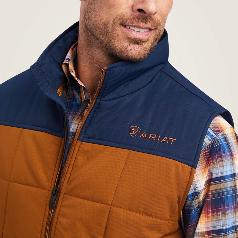 Chestnut/Navy Ariat Crius Insulated Vest | 98XESLAQZ