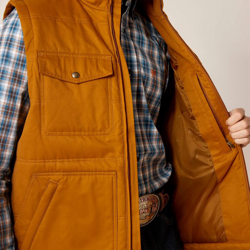 Chestnut Ariat Grizzly 2.0 Canvas Conceal And Carry Vest | 63FIOSPAY