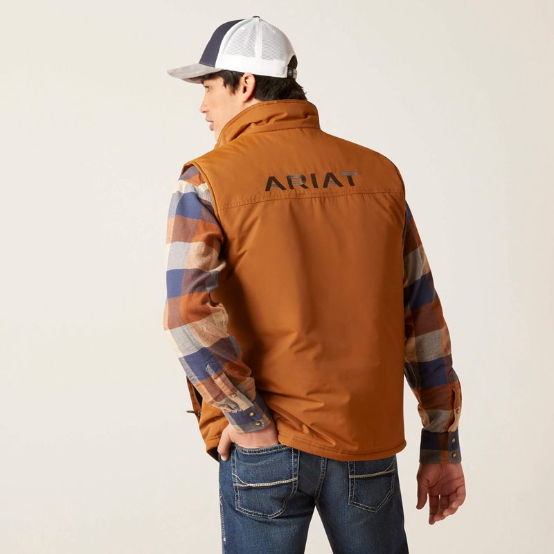 Chestnut Ariat Team Logo Insulated Vest | 45ZYEGNJK