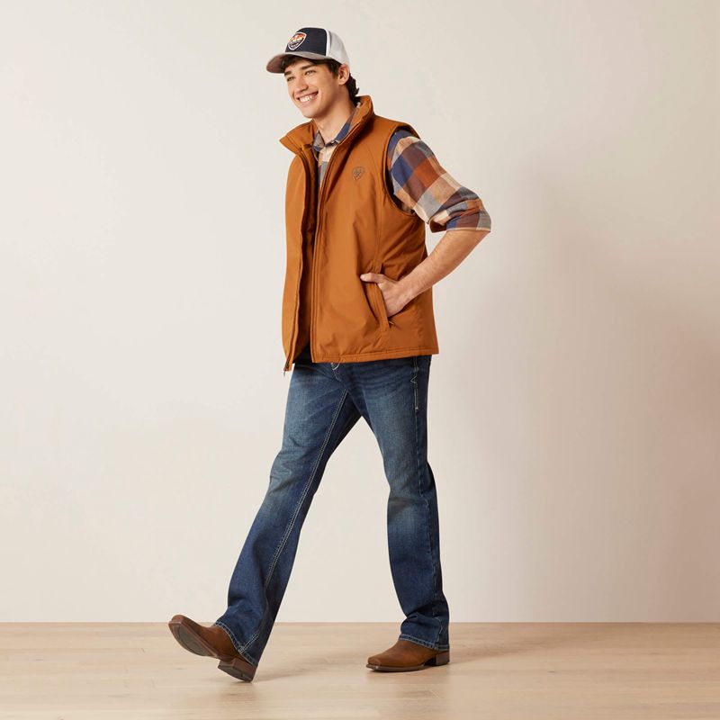 Chestnut Ariat Team Logo Insulated Vest | 45ZYEGNJK