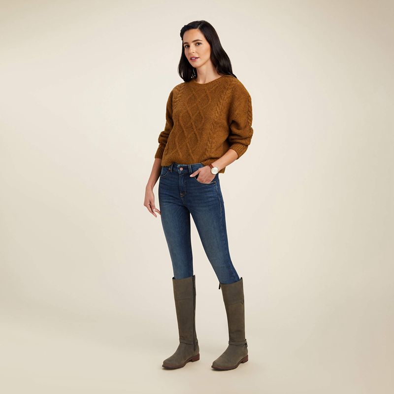 Chestnut Ariat Winter Quarter Sweater | 74DASKOBC