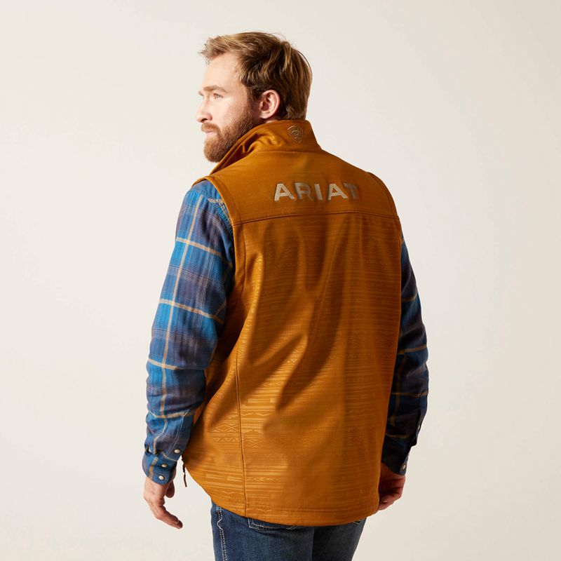 Chestnut Embossed Ariat Logo 2.0 Softshell Vest | 64EVFZYIT