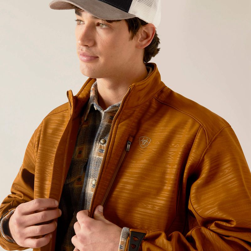 Chestnut Embossed Ariat Logo 2.0 Softshell Jacket | 70DXKTQIW