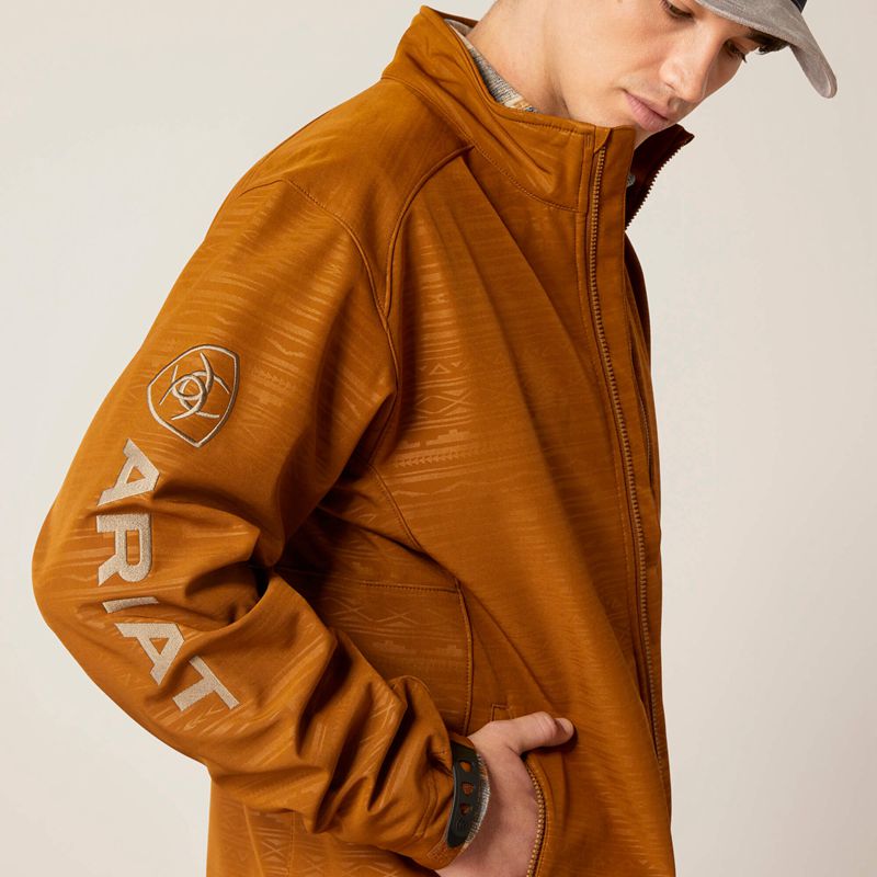 Chestnut Embossed Ariat Logo 2.0 Softshell Jacket | 70DXKTQIW